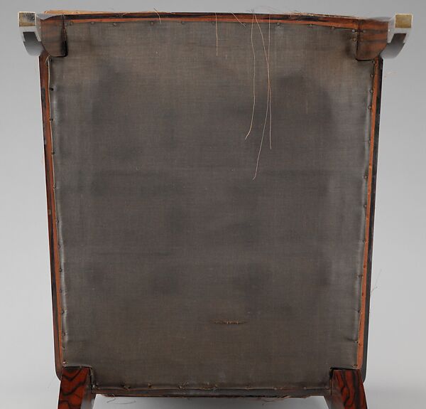 "Drouant" Side Chair, Emile-Jacques Ruhlmann (French, Paris 1879–1933 Paris), Macassar ebony, silvered bronze, modern silk upholstery