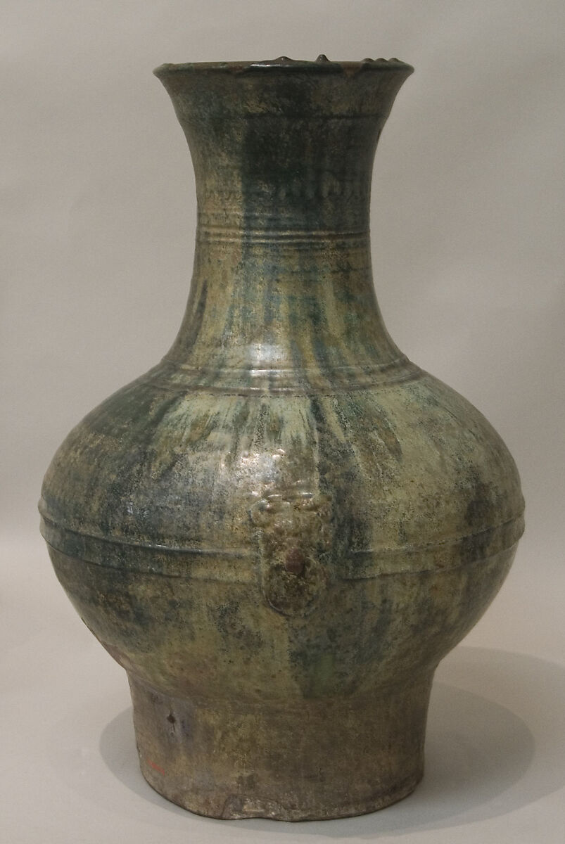 Wine container (hu), Earthenware with lead green glaze, China