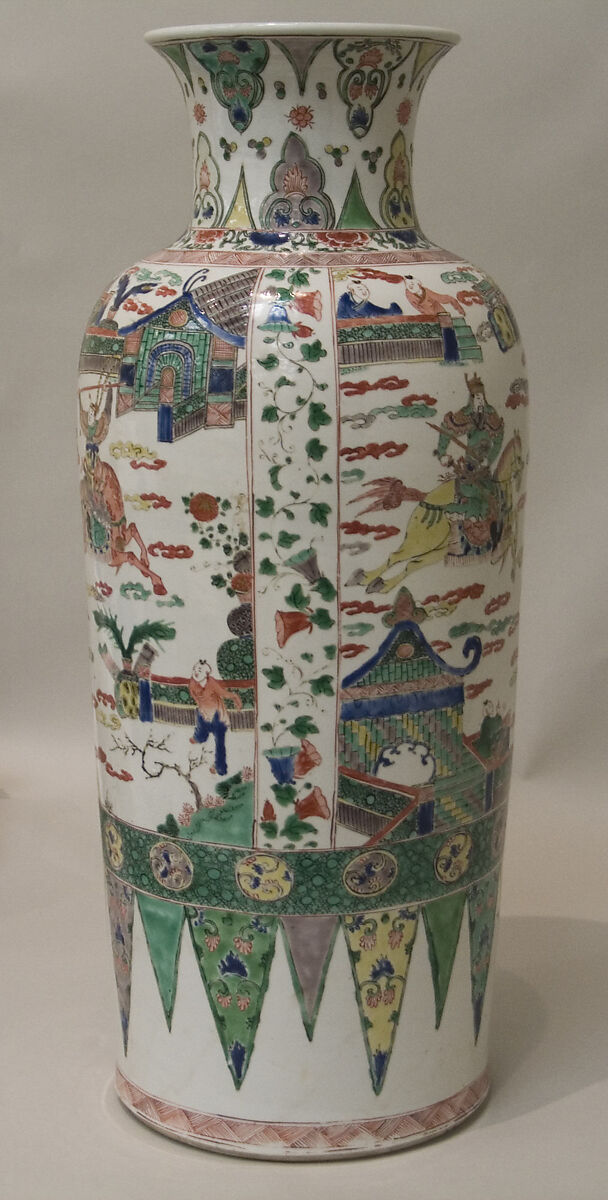 Vase with narrative scene, Porcelain painted in overglaze polychrome enamels (Jingdezhen ware), China