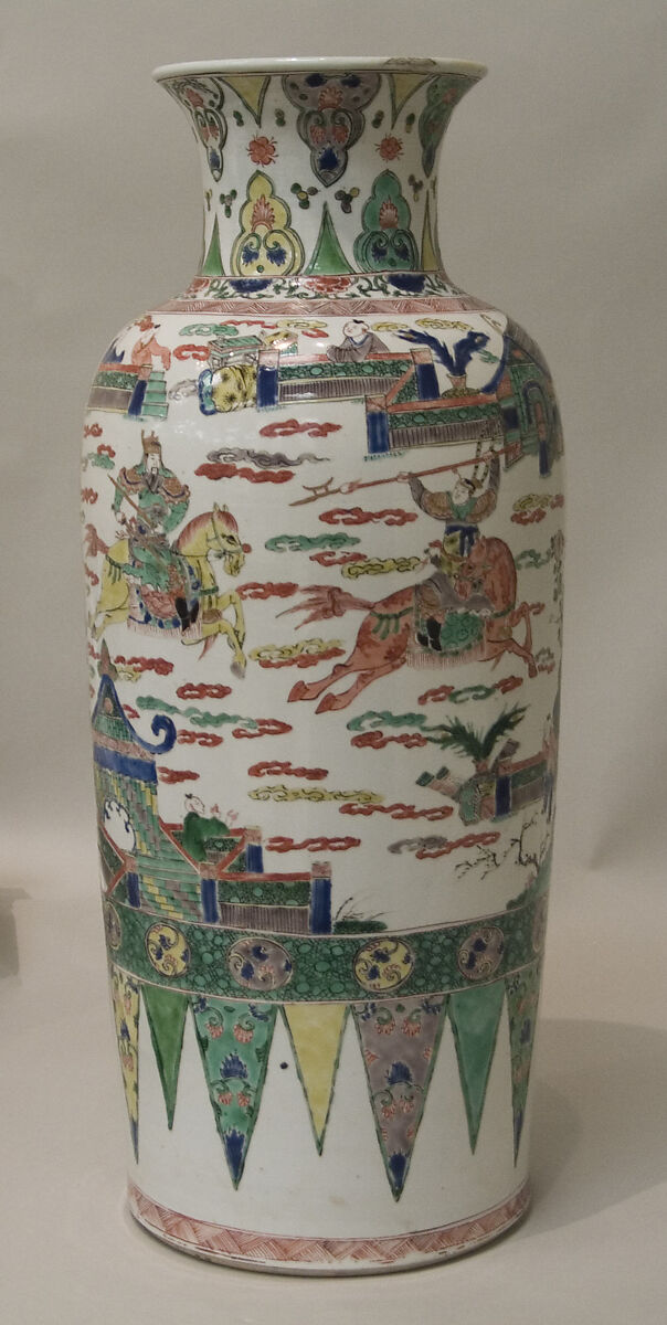Vase with narrative scene, Porcelain painted in overglaze polychrome enamels (Jingdezhen ware), China