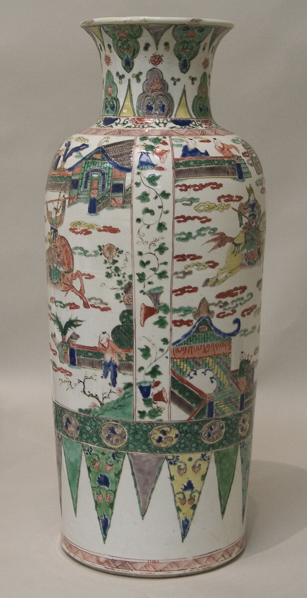 Vase with narrative scene, Porcelain painted in overglaze polychrome enamels (Jingdezhen ware), China