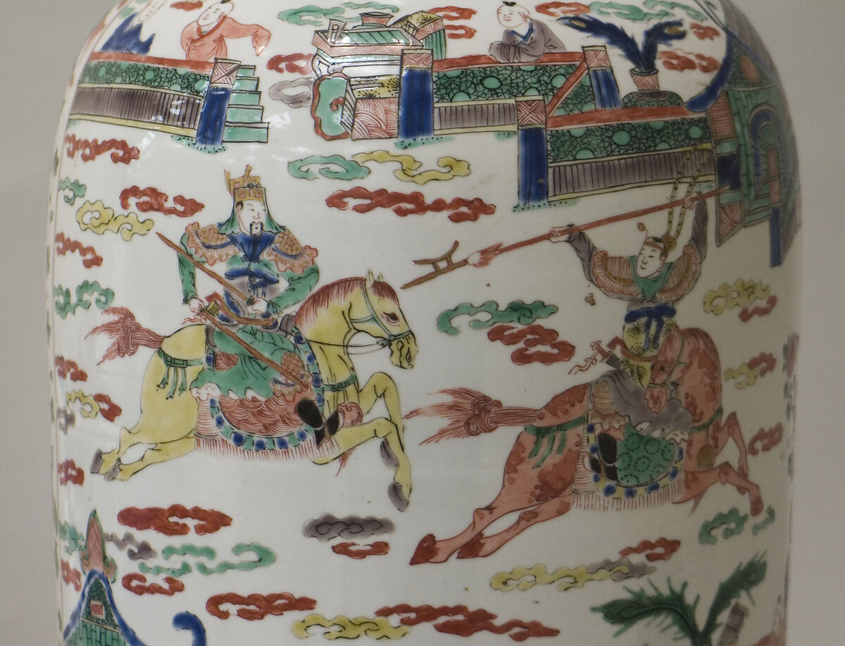 Vase with narrative scene, Porcelain painted in overglaze polychrome enamels (Jingdezhen ware), China
