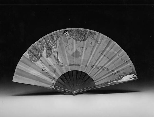 Fan, Georges de Feure  French, Painted silk, horn, bone