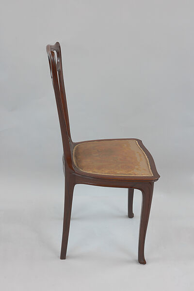 Side chair, Edward Colonna (German, Mulheim an der Ruhr 1862–1948 Nice), Palisander, damask upholstery