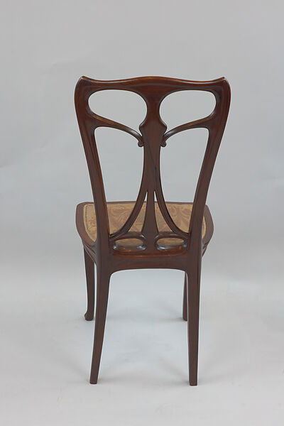 Side chair, Edward Colonna (German, Mulheim an der Ruhr 1862–1948 Nice), Palisander, damask upholstery