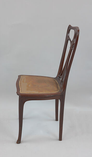Side chair, Edward Colonna (German, Mulheim an der Ruhr 1862–1948 Nice), Palisander, damask upholstery