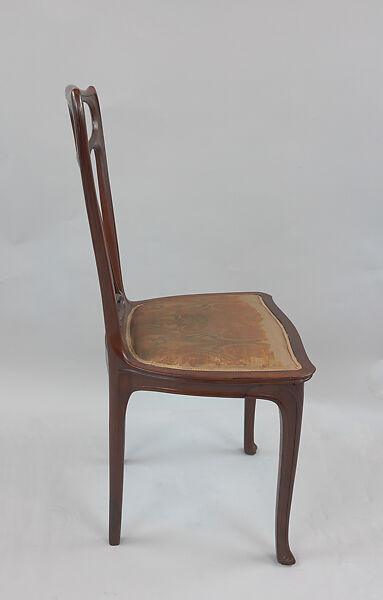 Side chair, Edward Colonna (German, Mulheim an der Ruhr 1862–1948 Nice), Palisander, damask upholstery