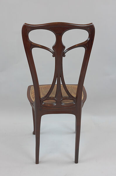 Side chair, Edward Colonna (German, Mulheim an der Ruhr 1862–1948 Nice), Palisander, damask upholstery