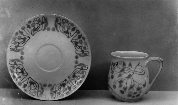 Cup and saucer, Edward Colonna (German, Mulheim an der Ruhr 1862–1948 Nice), Porcelain 