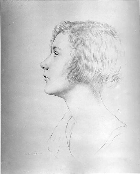 Head of a Girl, Ercole Cartotto (American, 1889–1946), Silverpoint on board 