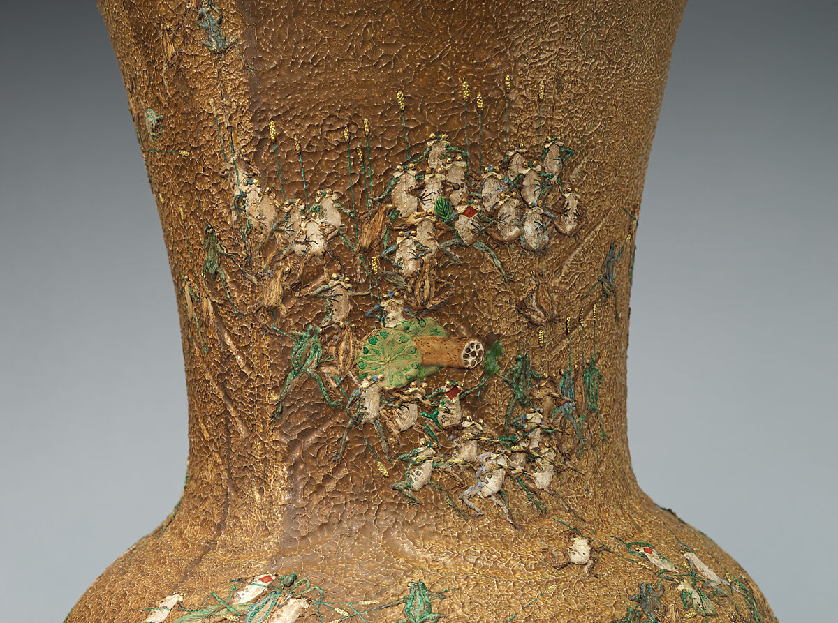 Large Jar, Pottery decorated in polychrome enamels (Agano ware), Japan