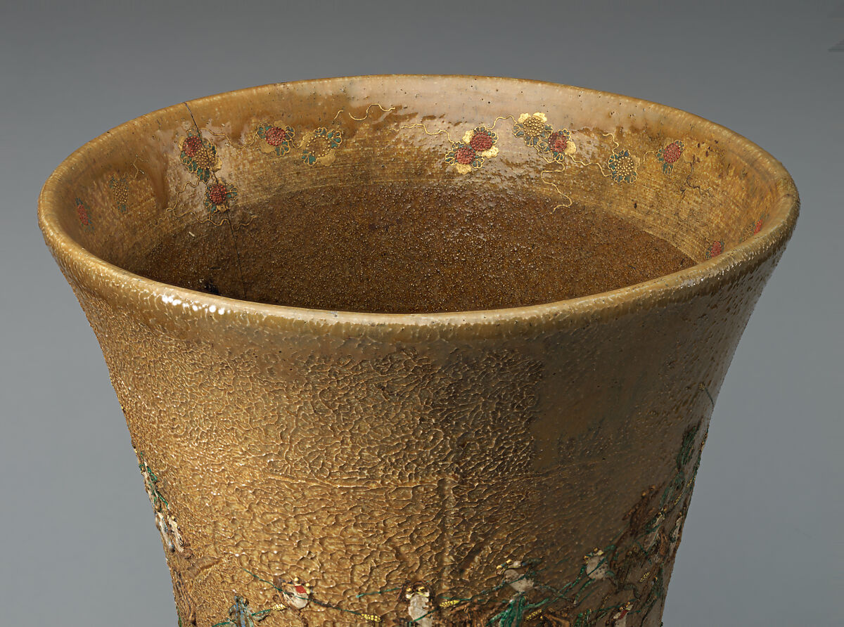 Large Jar, Pottery decorated in polychrome enamels (Agano ware), Japan