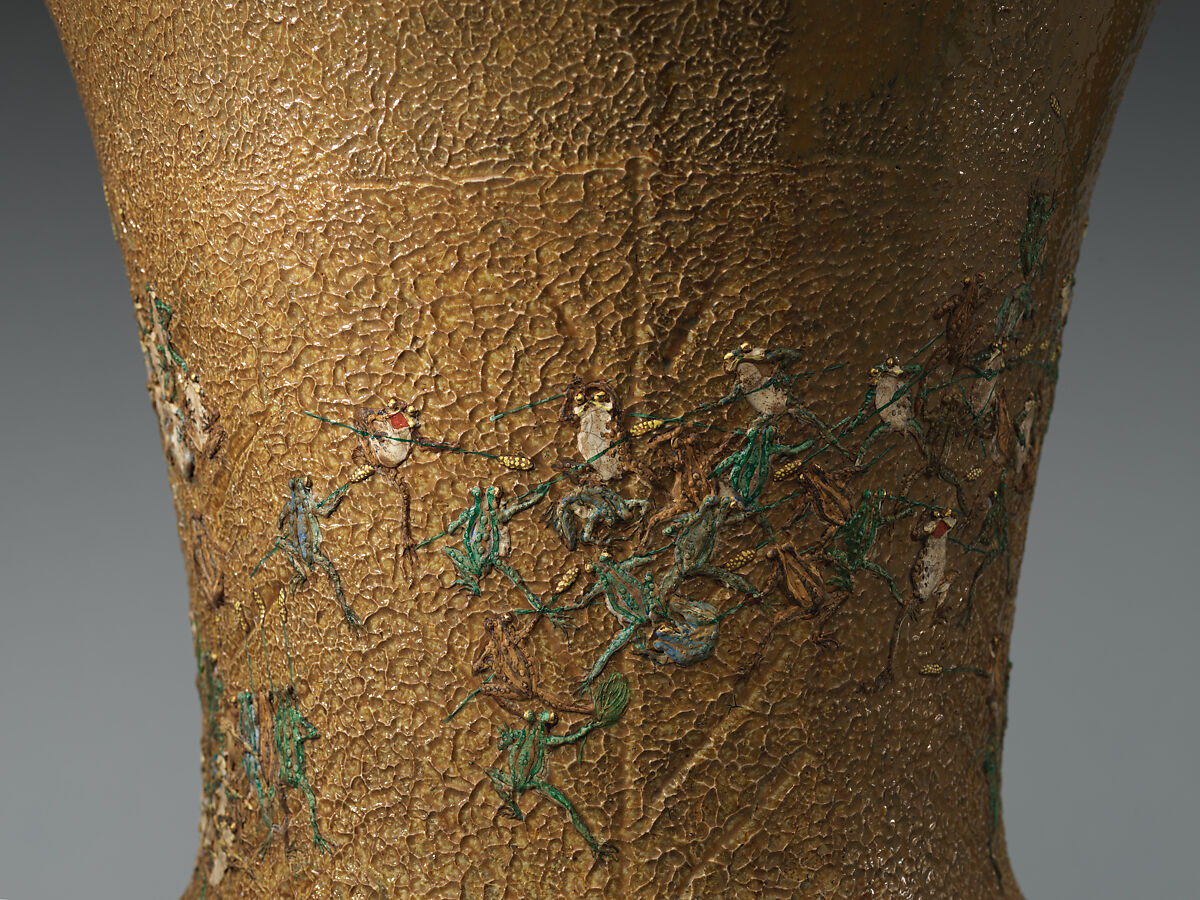 Large Jar, Pottery decorated in polychrome enamels (Agano ware), Japan