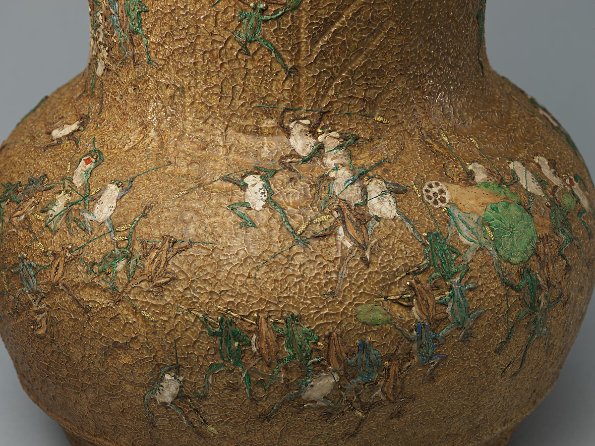 Large Jar, Pottery decorated in polychrome enamels (Agano ware), Japan