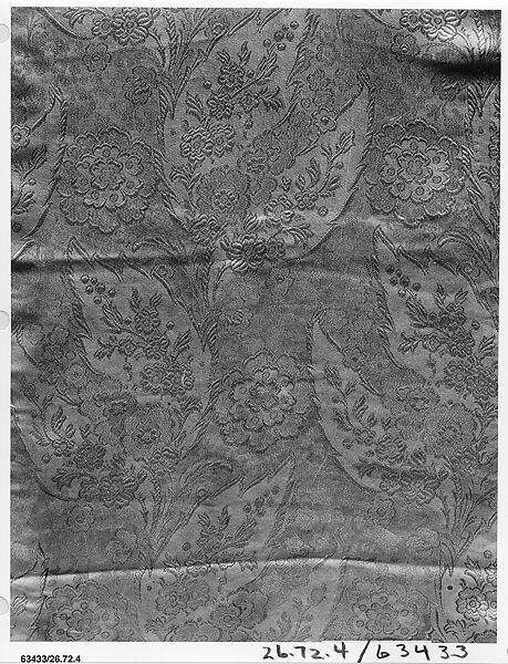 Textile fragment, Unknown Designer, Silk and metal thread 