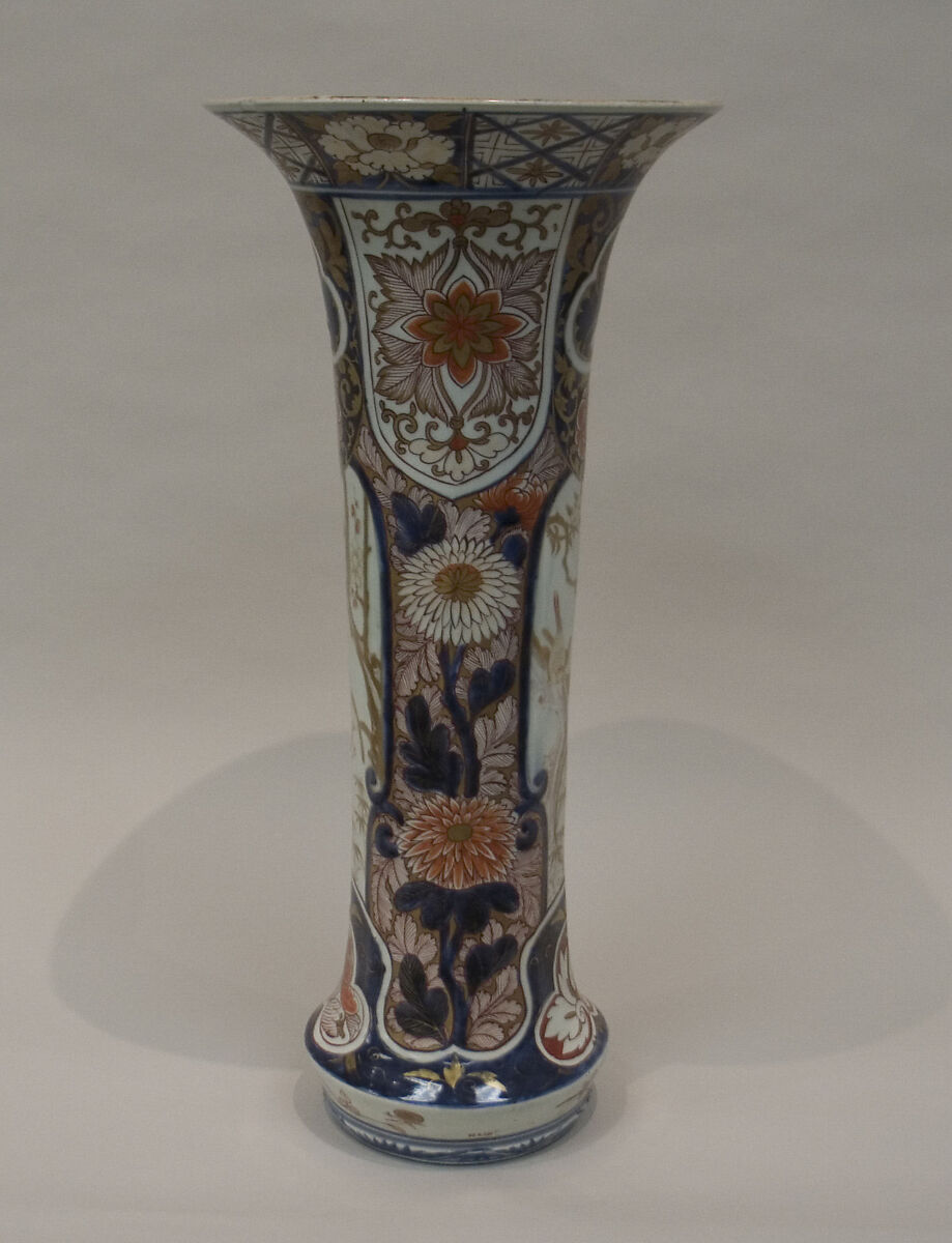 Large Vase, White porcelain decorated with blue under the glaze, iron red and gold (Arita ware, Ko Imari style), Japan