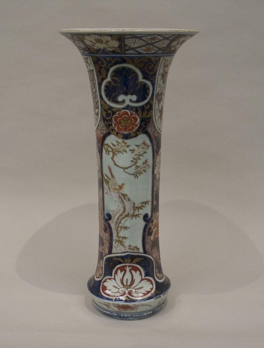 Large Vase, White porcelain decorated with blue under the glaze, iron red and gold (Arita ware, Ko Imari style), Japan