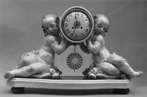 Clock, Paul Scheurich (American German, New York 1883–1945 Brandenburg), Porcelain 