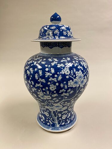 Covered jar with plum blossoms