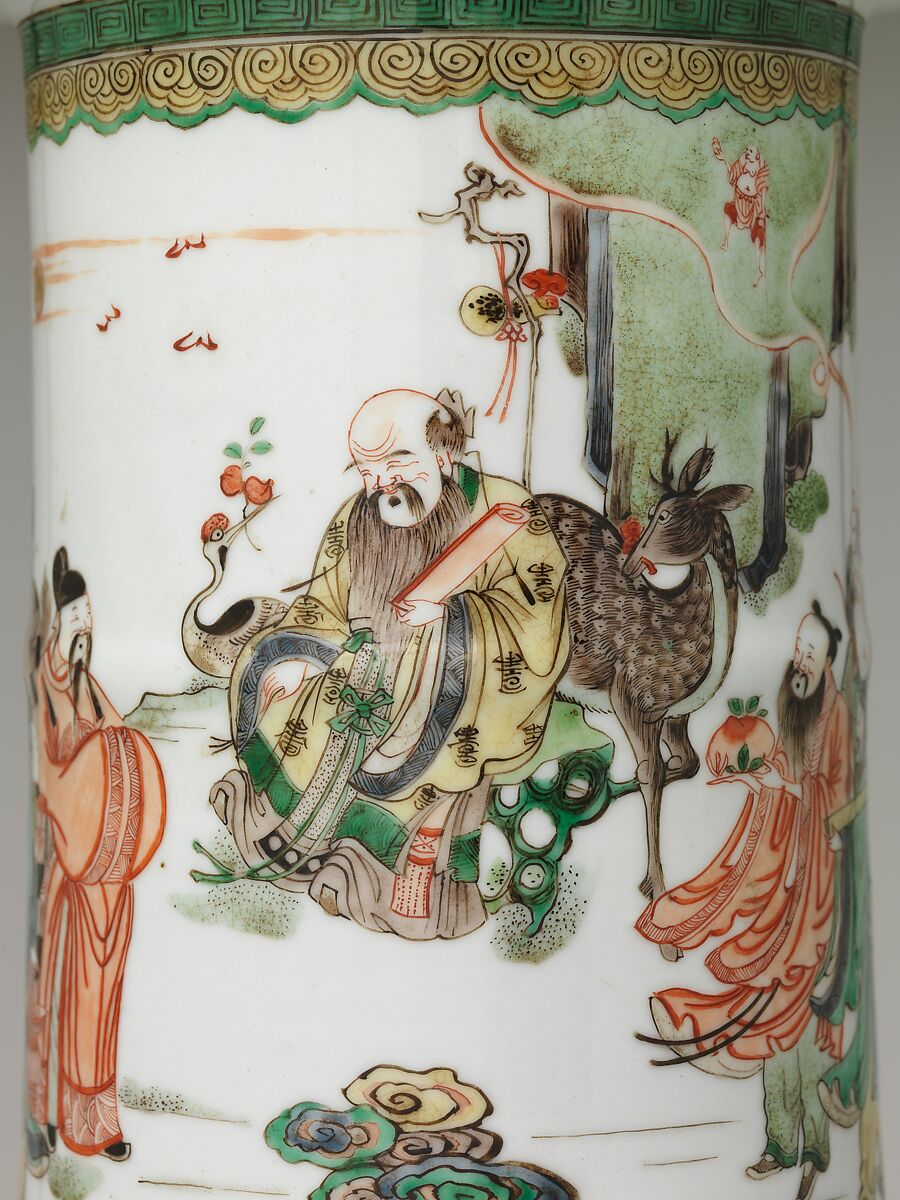 Vase with Birthday Reception for General Guo Ziyi, Porcelain painted with overglaze enamels, China