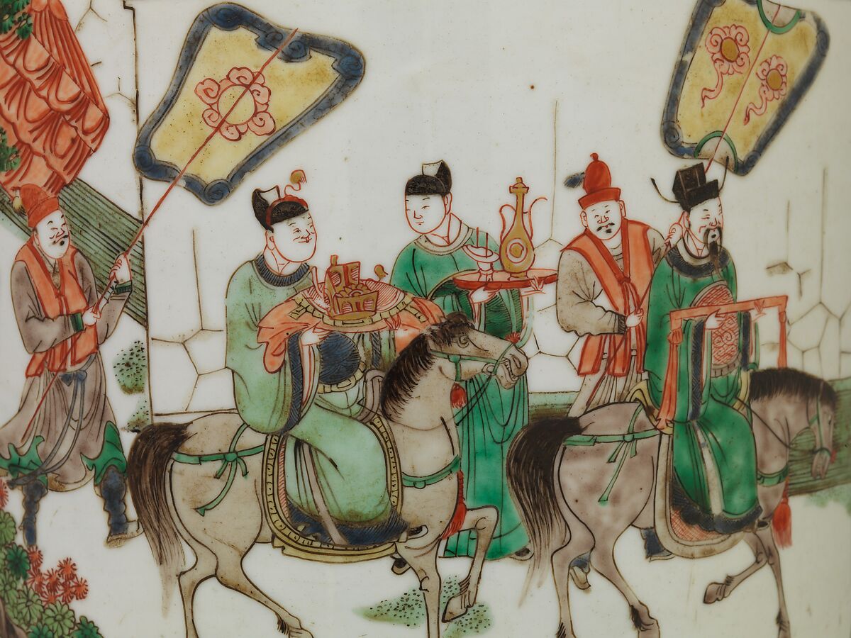 Vase with Birthday Reception for General Guo Ziyi, Porcelain painted with overglaze enamels, China