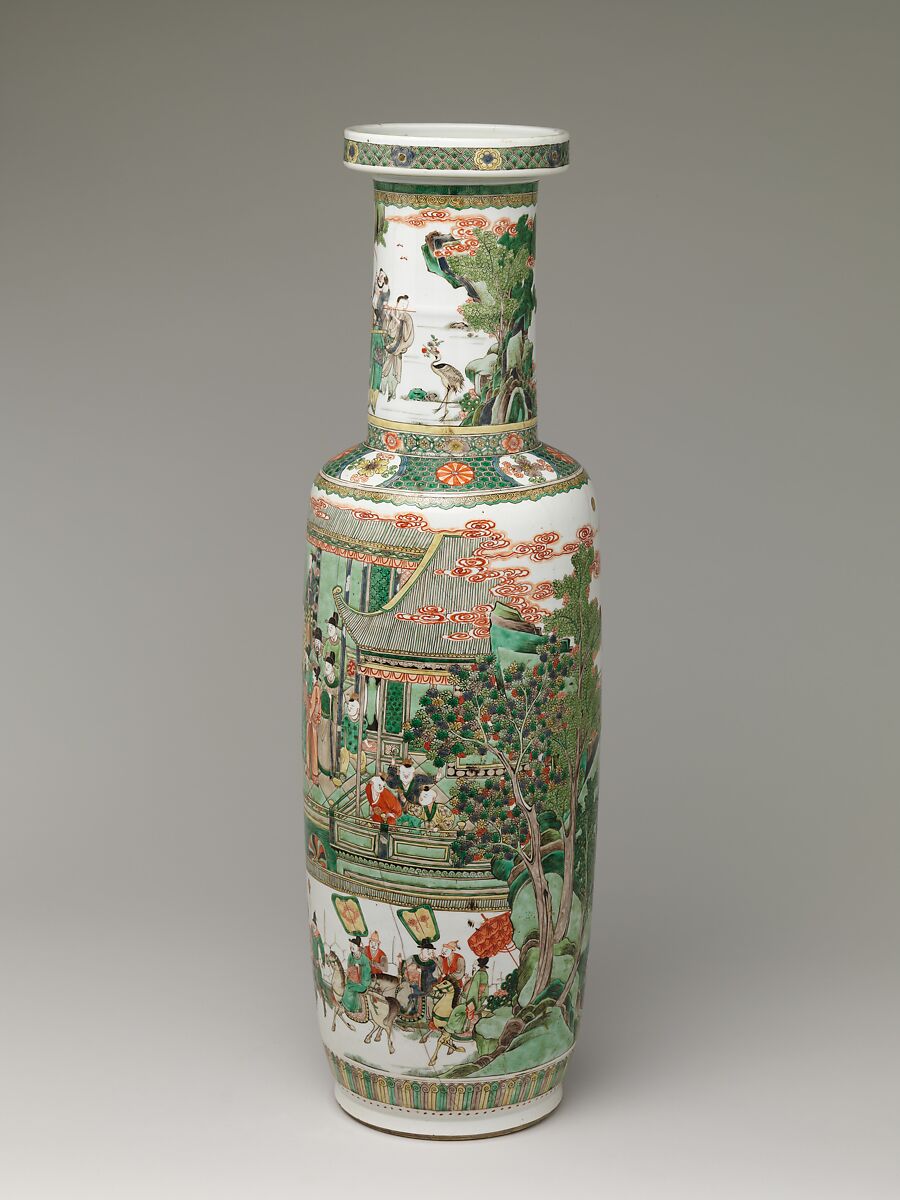 Vase with Birthday Reception for General Guo Ziyi, Porcelain painted with overglaze enamels, China