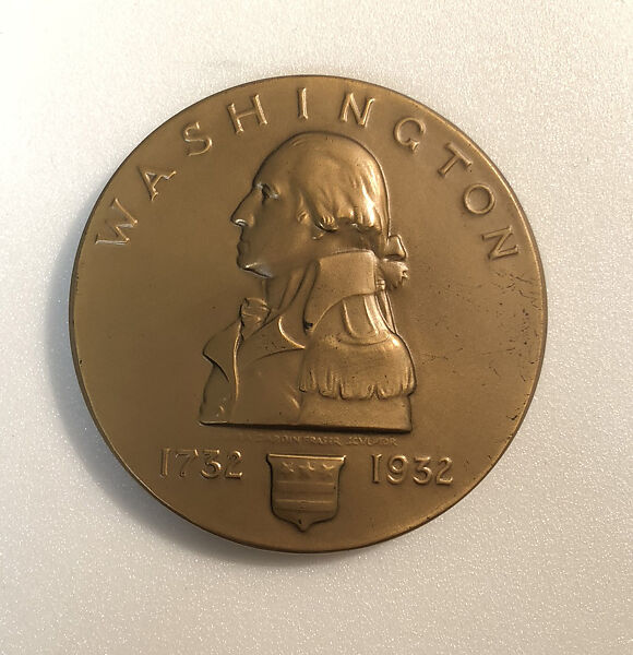 Official Washington Bicentennial Medal, Laura Gardin Fraser (American, 1889–1966), Bronze, dull gold patina 