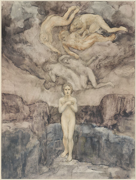 "I have come down the ages", Kahlil Gibran (Lebanese, Bsharri 1883–1931 New York), Watercolor and graphite on board 
