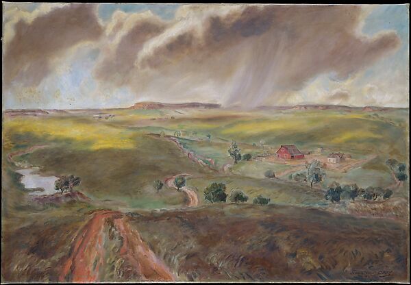 Spring Shower (Western Kansas Landscape), John Steuart Curry (American, Dunavant, Kansas 1897–1946 Madison, Wisconsin), Oil on canvas 