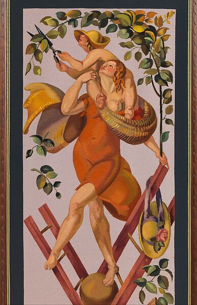 "The Gardens" Folding Screen, Paul Vera (French, Paris 1882–1958 St-Germain-en-Laye), Wool, silk, mahogany