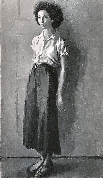 Girl in White Blouse, Raphael Soyer (American (born Russia), Borisoglebsk 1899–1987 New York), Oil on canvas 