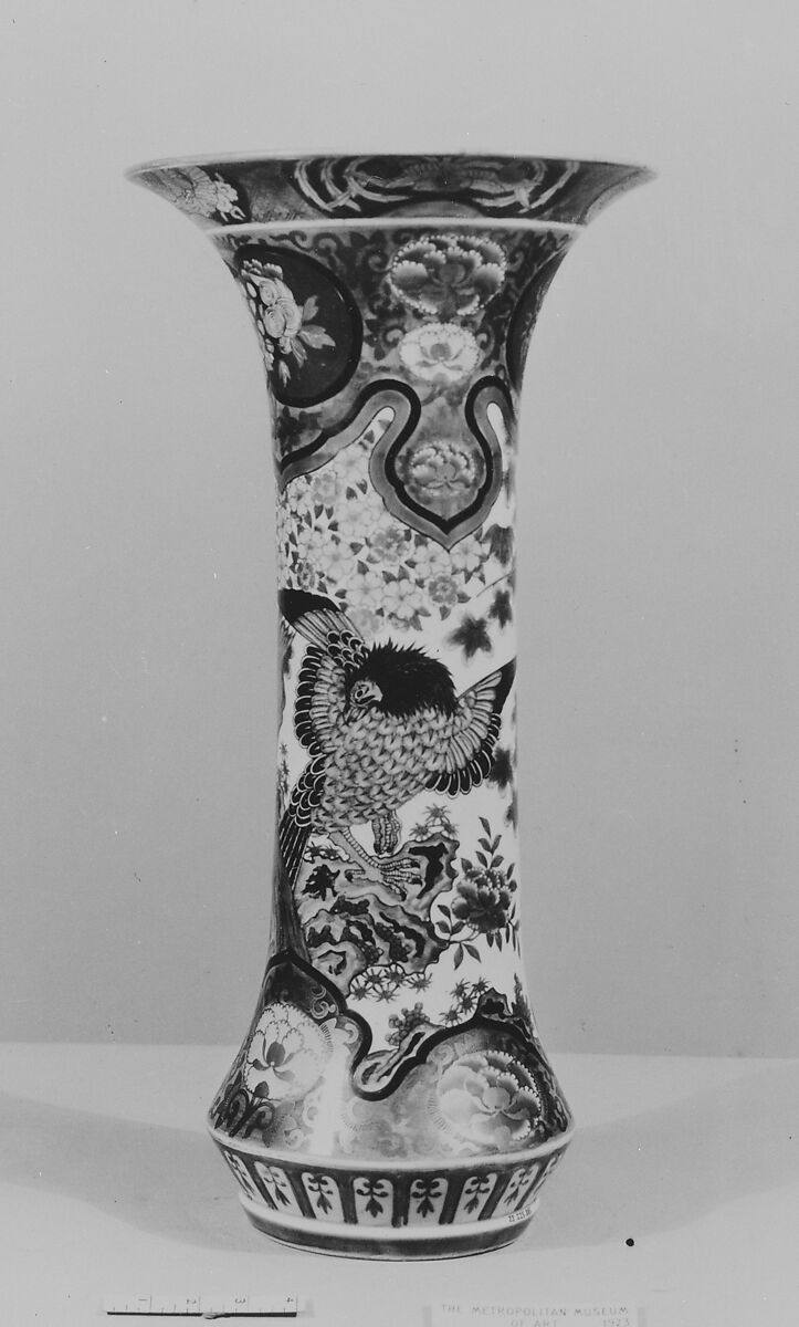 Vase, Porcelain decorated in colored enamels and gold (Arita ware, Imari type), Japan 