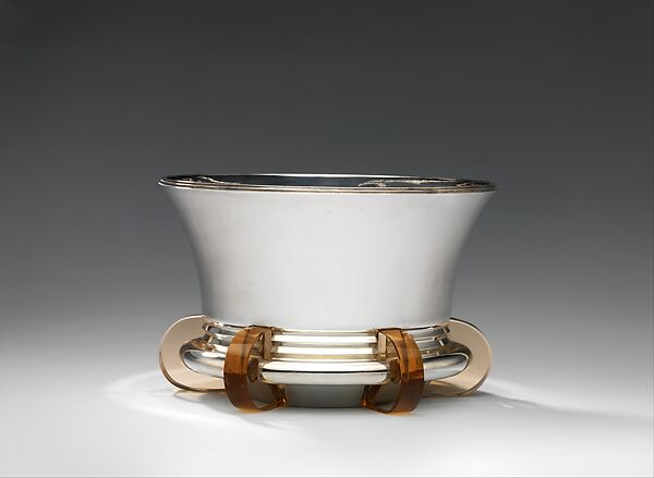 Bowl, Jean E. Puiforcat (French, Paris 1897–1945 Paris), Silver and glass, French 