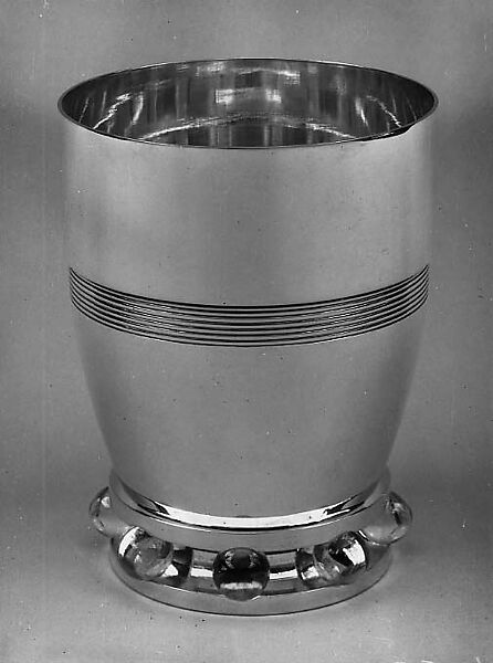 Beaker, Jean E. Puiforcat (French, Paris 1897–1945 Paris), Silver, glass, French 