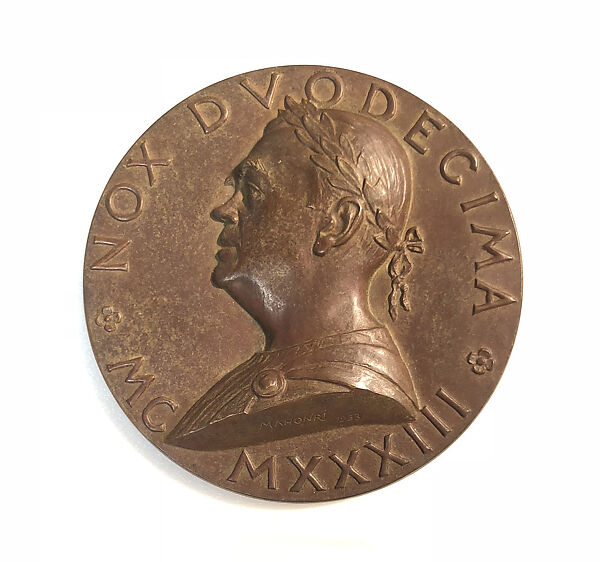 Medal Commemorating the Twelfth Night Celebration of the Century Association, Mahonri Mackintosh Young (American, Salt Lake City, Utah 1877–1957 Norwalk, Connecticut), Bronze 