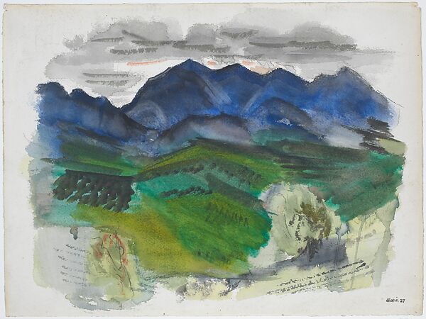 White Mountain Country - Franconia Range, Mountain Peaks, John Marin (American, Rutherford, New Jersey 1870–1953 Cape Split, Maine), Watercolor, charcoal, and graphite on paper 