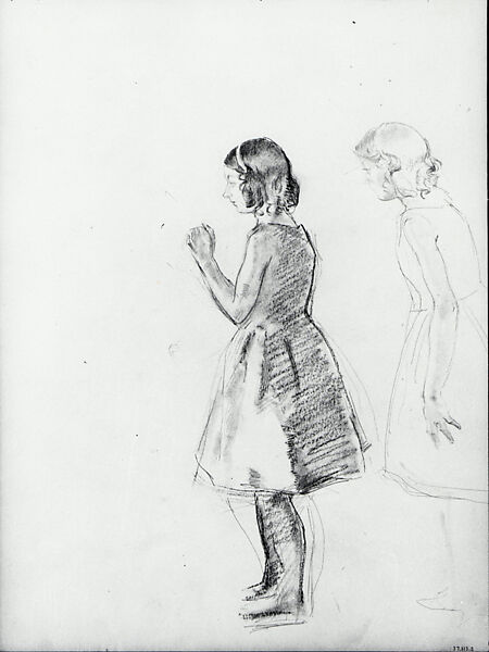 Two Studies of a Girl, Henry Tonks (British, Solihull, Warwickshire 1862–1937 London), Graphite on paper 