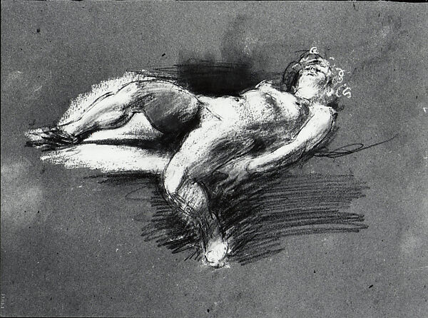 Nude Study (Reclining Female Figure) (recto); Nude Study (Standing Female Figure) (verso)