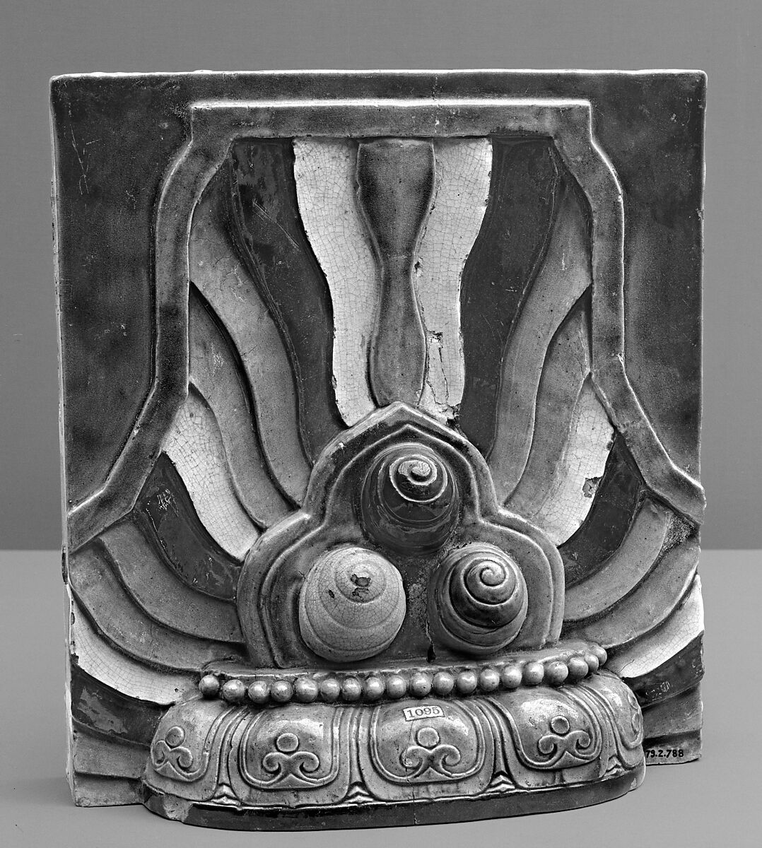 Architectural fragment, Stoneware with polychrome glaze, China 