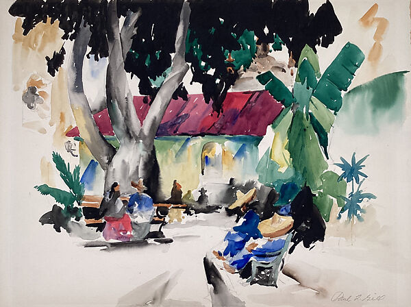 Siesta-Mexico, Paul Ludwig Gill (American, 1894–1938), Watercolor over graphite on board 