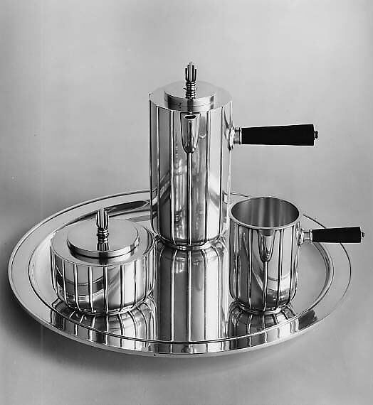 Sugar Bowl with Cover, Part of Coffee Service, Sigvard Bernadotte (Swedish, Drottningholm Castle (near Stockholm) 1907–2002 Stockholm), Silver and wood 
