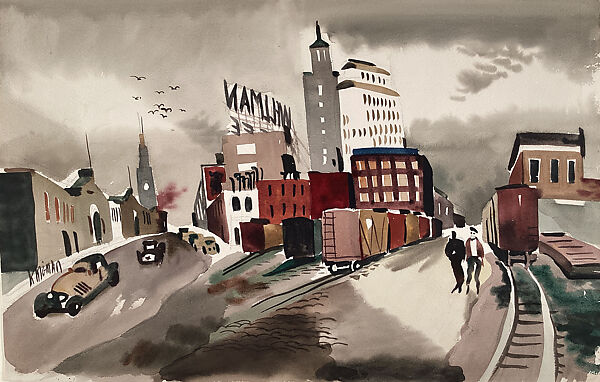 A Morning Picture, Dong Kingman (American, Oakland, California 1911–2000 New York), Watercolor and graphite on paper 