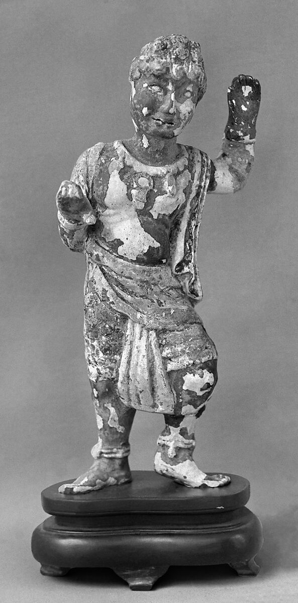 Figure of a dancer, Earthernware with pigments, China 