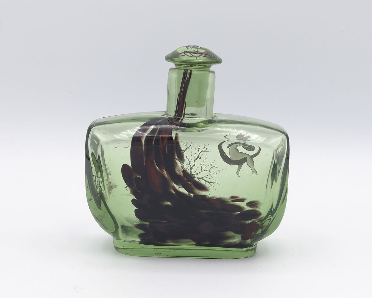 Bottle with stopper, Emile Gallé (French, Nancy 1846–1904 Nancy), Glass