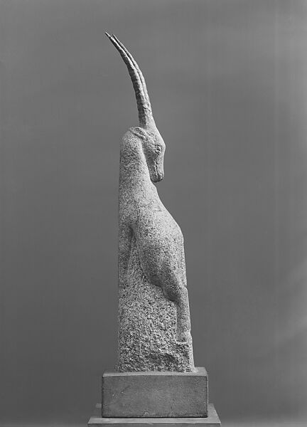 Figure of Dignity - Irish Mountain Goat, John Bernard Flannagan (American, 1895–1942), Granite, and cast aluminum, on concrete plinth