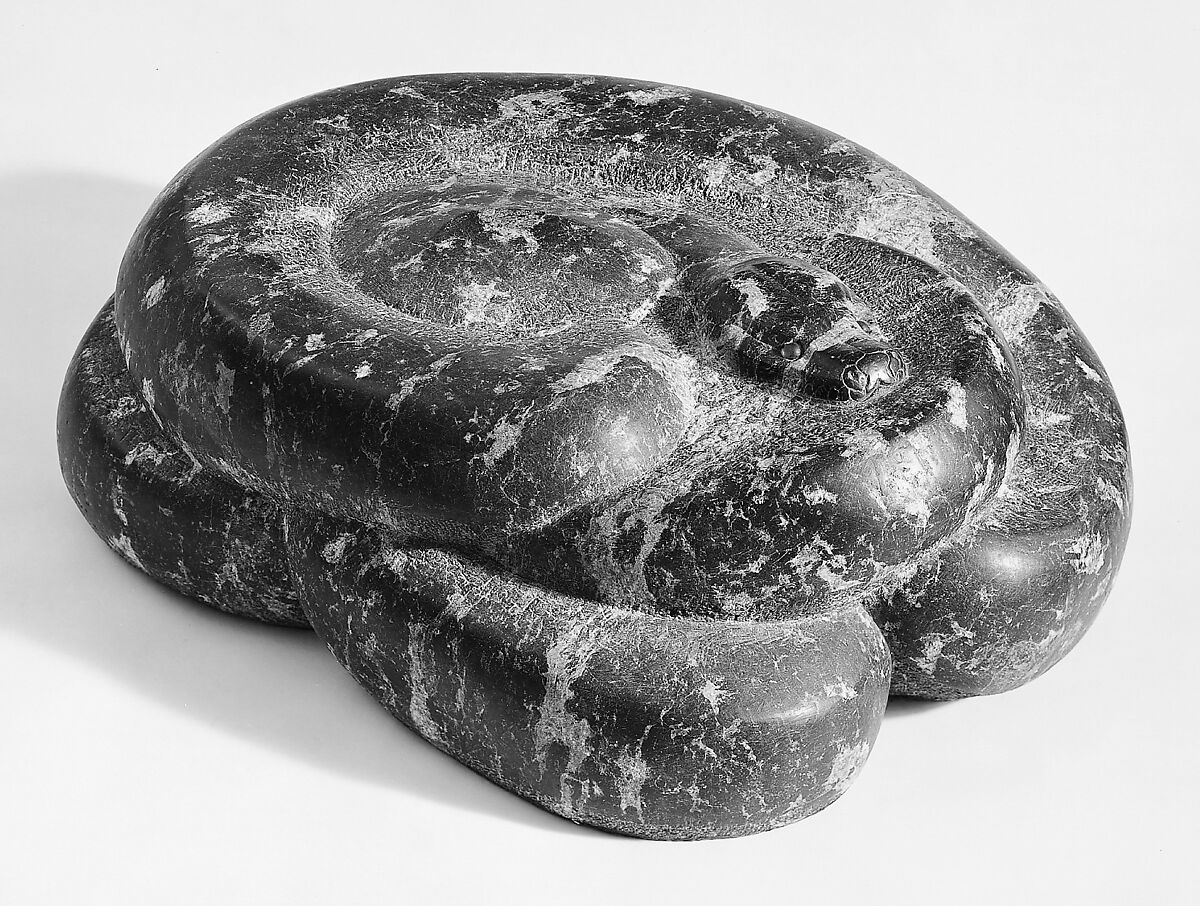 Python of India, Grace Hill Turnbull (American, 1880–1976), Marble, glass 