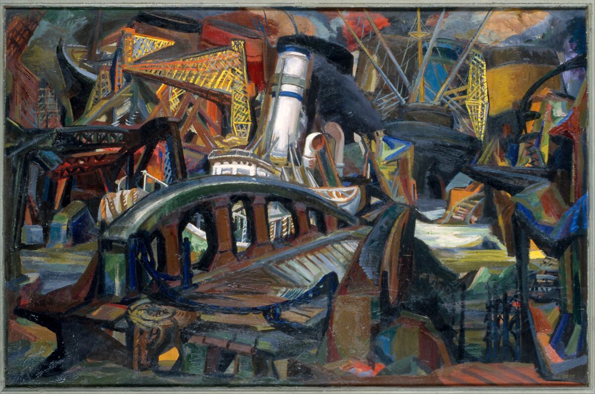 The Harbor, Josef Presser (American (born Poland), Lublin 1907–1967 Paris, France), Oil on wood 
