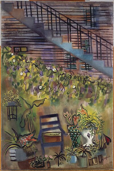 Carey's Backyard, Loren MacIver (American, New York 1909–1998 New York), Oil on canvas 