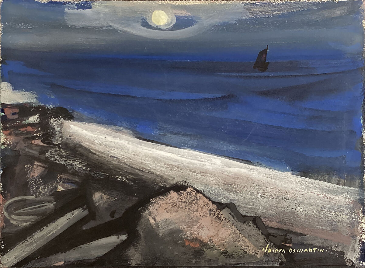 Seascape, Joseph De Martini (American, Mobile, Alabama 1896–1984 Boston, Massachusetts), Opaque watercolor on board 