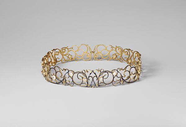 Collaret, René-Jules Lalique (French, Aÿ 1860–1945 Paris), Gold, enamel, diamonds